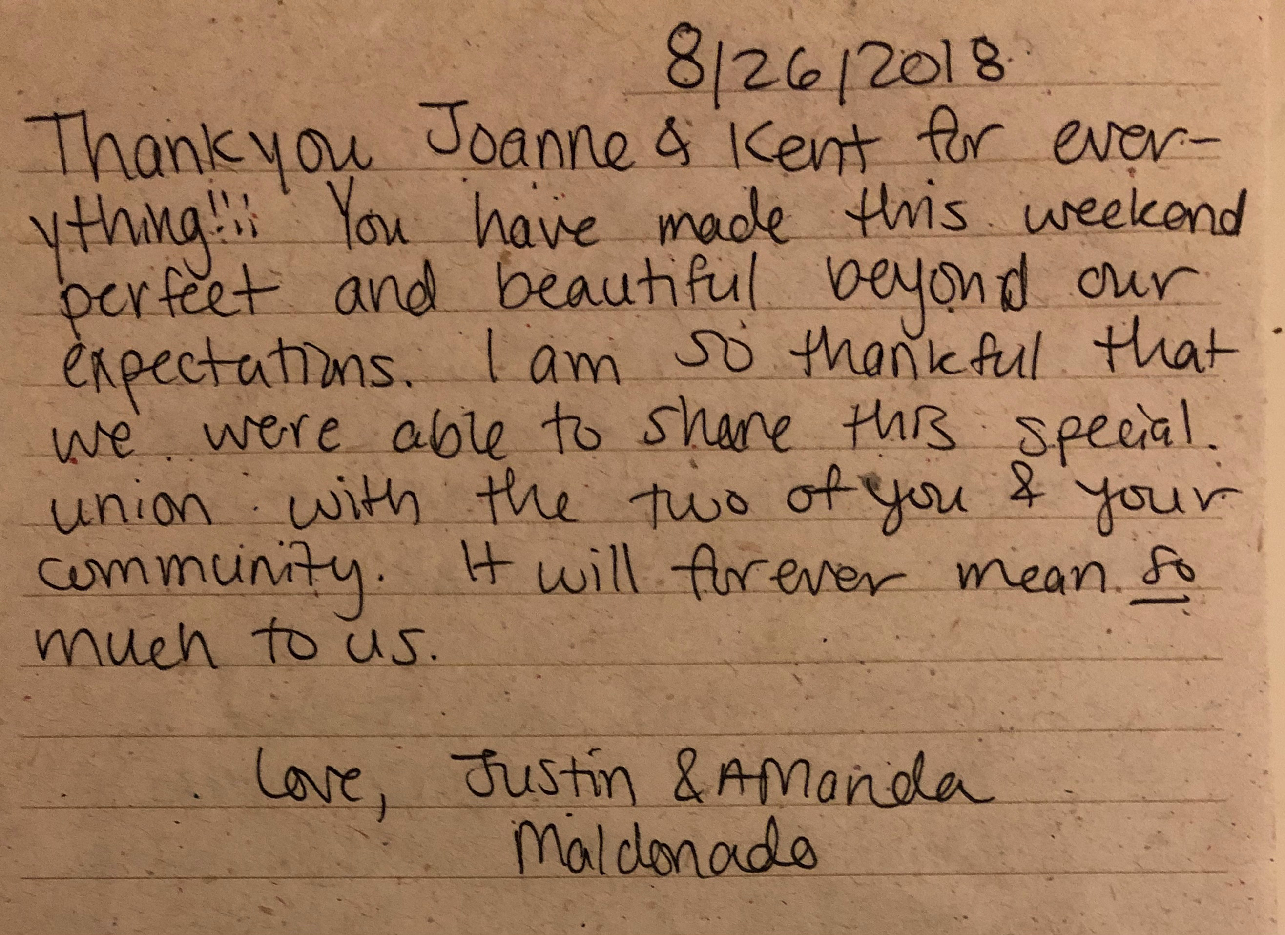 Justin and Amanda August 2018